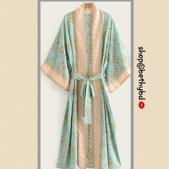 Belle of the Ball Couture Boutique Jackets & Blazers - Sleeping Beauty Boho Turquoise Kimono